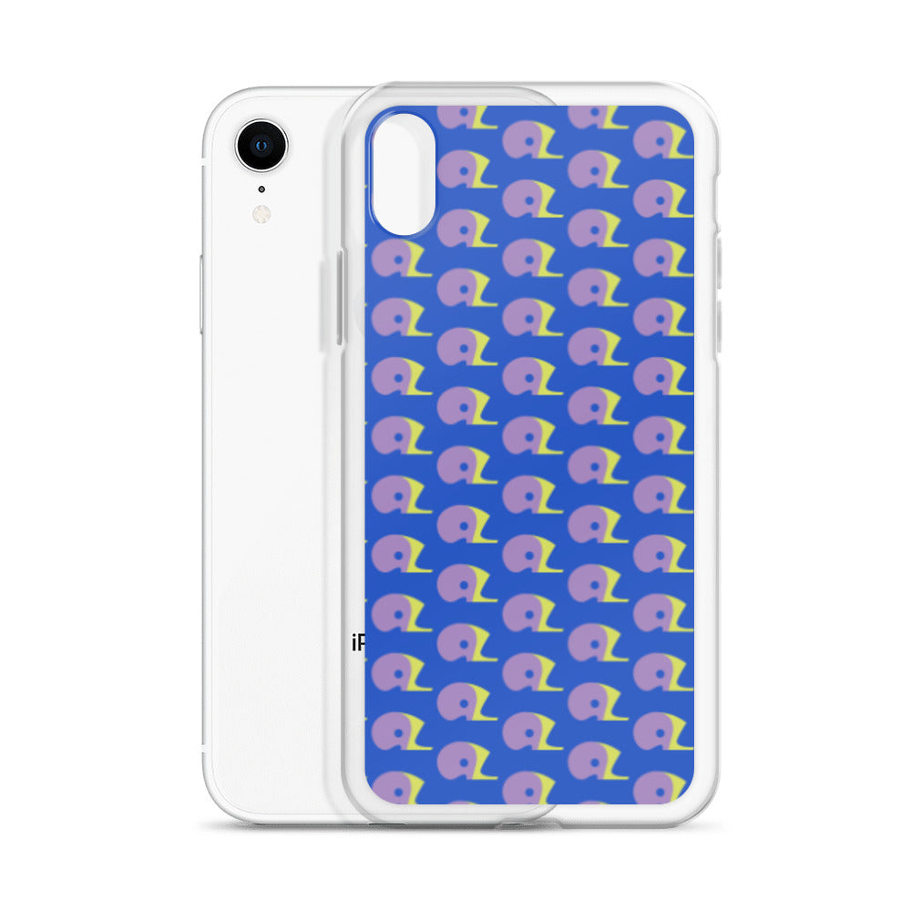 Cerulean Blue AZ Clear Case for iPhone with small Logo
