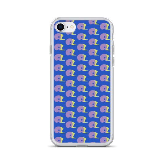 Cerulean Blue AZ Clear Case for iPhone with small Logo